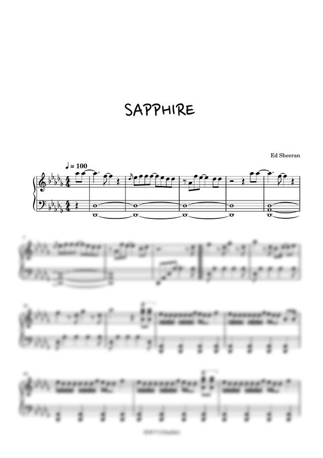 Ed Sheeran - Sapphire (원곡느낌) by 햅삐악보0
