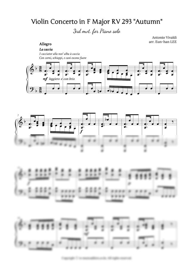 A. Vivaldi(비발디) - 사계 中 가을 3악장 Allegro (연주회용 편곡)0