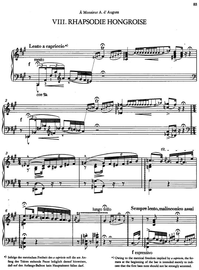 악보 > F. Liszt (리스트) - Hungarian Rhapsody No.8 (헝가리안 랩소디)