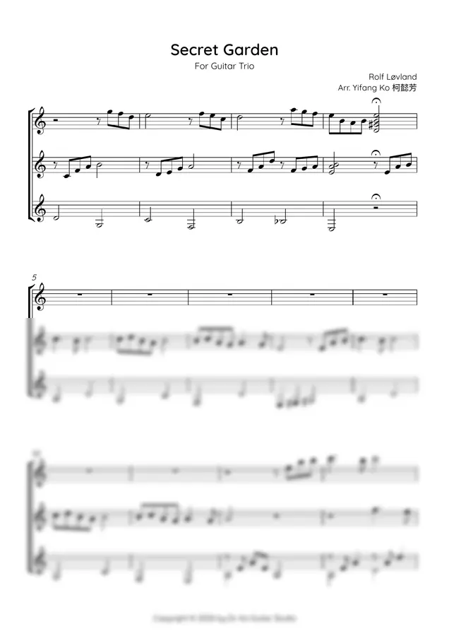 Secret Garden (Norway Musician) - Song From A Secret Garden (Guitar Trio)