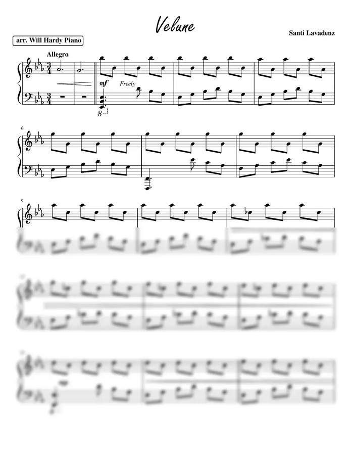 Santila Vadenz - Velune (arr. WillHardyPiano)
