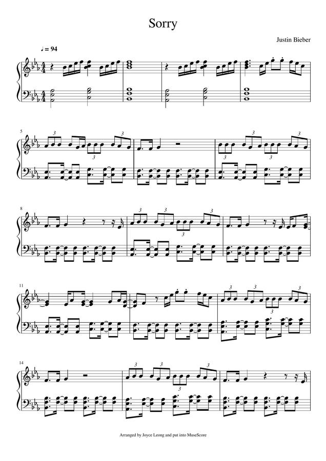 Justin Bieber - Sorry by MuseScore0