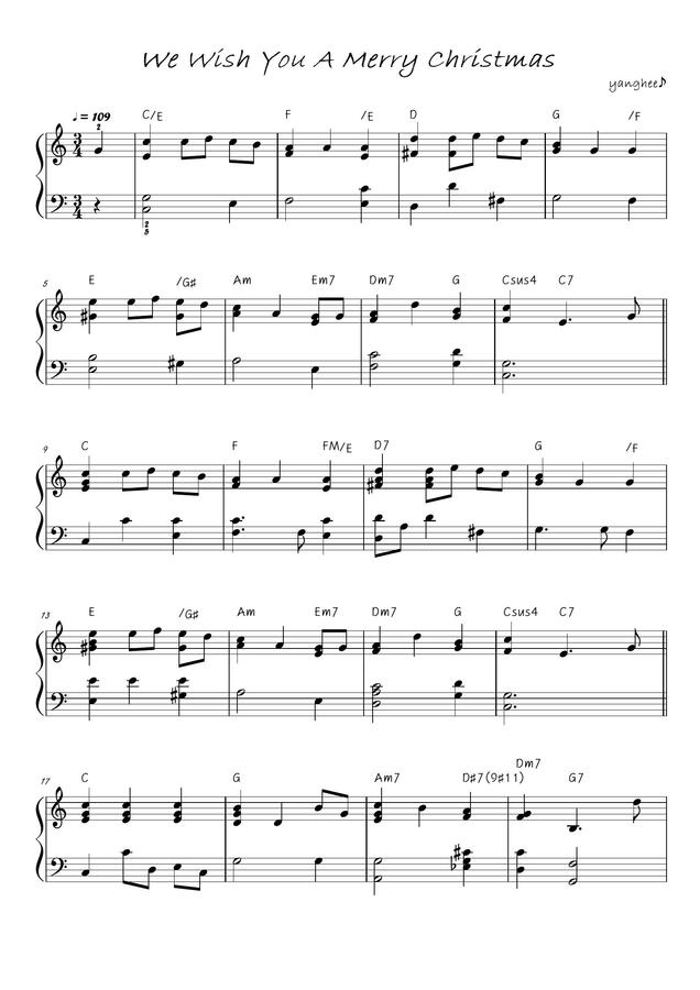 We Wish You A Merry Christmas (쉬운 재즈, C Key) by yhyhy0