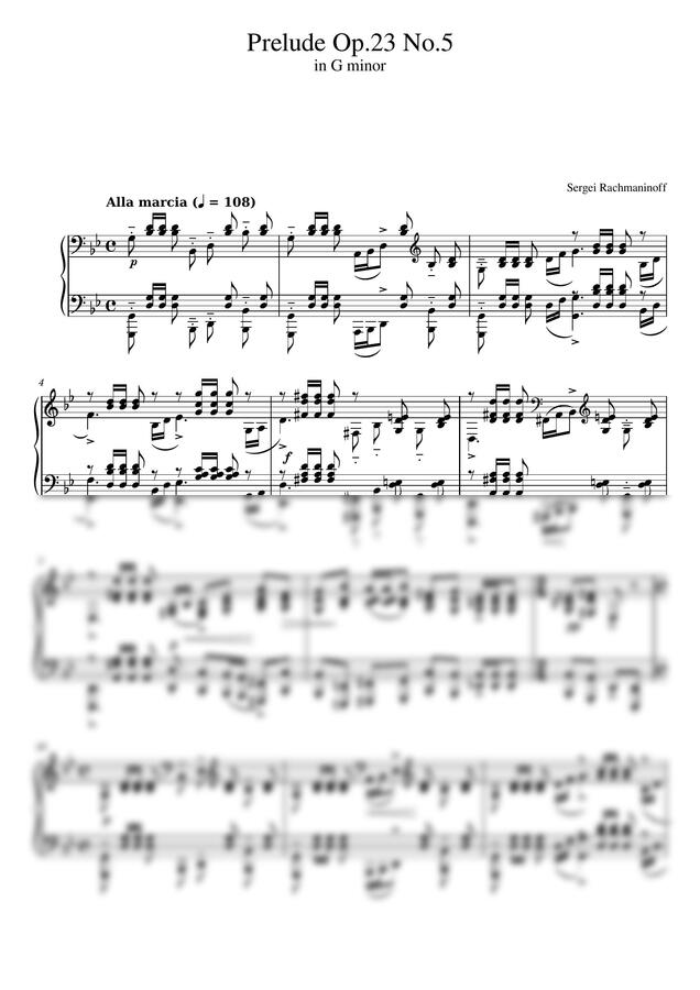 S. Rachmaninoff (라흐마니노프) - Prelude Op.23 No.5 in G minor (프렐류드 5번)