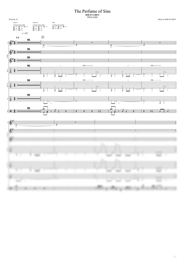 DIR EN GREY - The Perfume of Sins (Full Band Score PDF & GP data)
