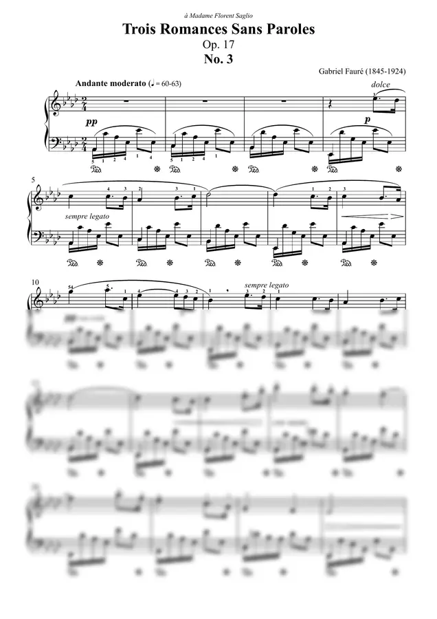 Gabriel Fauré - Trois Romances Sans Paroles Op. 17 No. 3