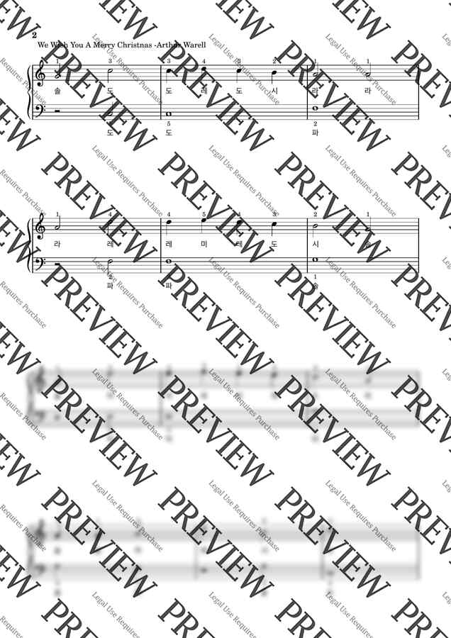 악보 > 3곡 70할인 아주쉬운 크리스마스 메들리/계이름,손가락포함 (왕초보용) by 로켓피아노