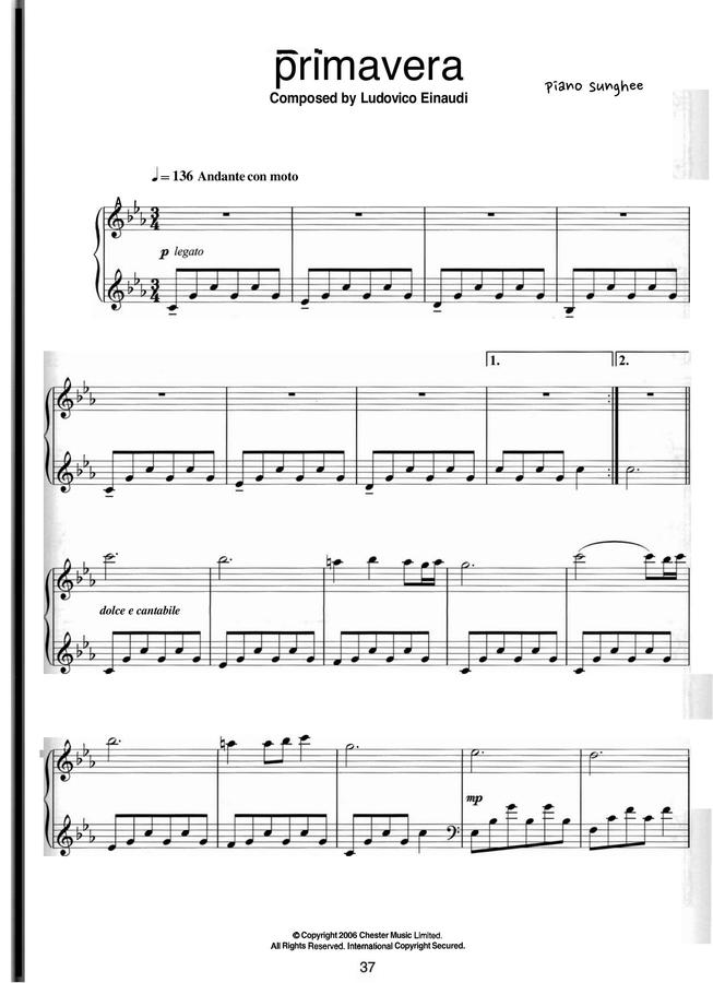 Ludovicoeinaudi 루도비코 에이나우디 - primavera 프리마베라