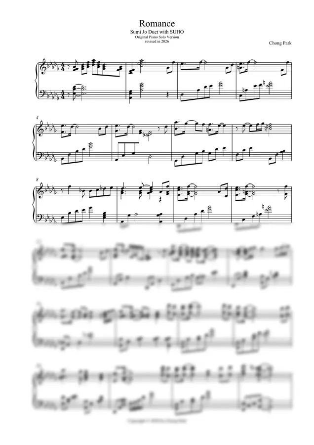 Chong Park - Romance Original Piano Solo Version revised in 2026