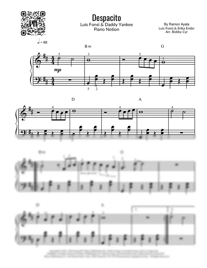 Luis Fonsi & Daddy Yankee - Despacito (Easy Piano)