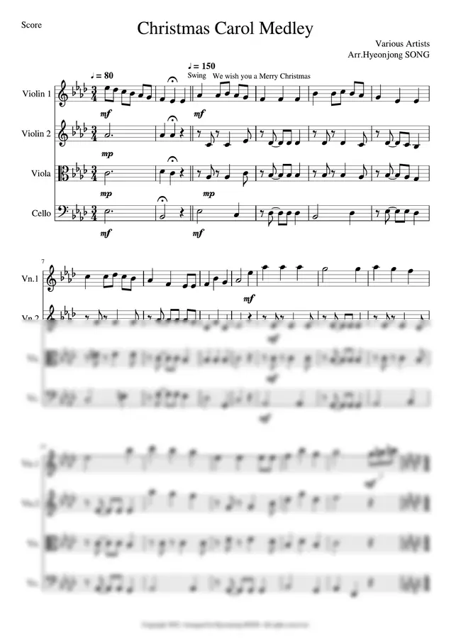 Christmas Carol Medley(String Quartet) (캐롤 메들리)
