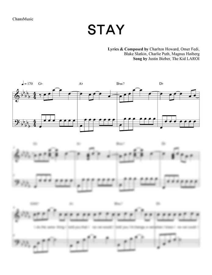 The Kid LAROI, Justin Bieber - STAY (코드, 가사 포함)