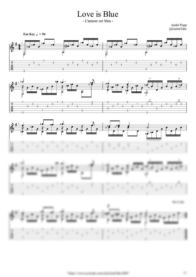 A. Popp - Love is Blue by GuitarTabs0