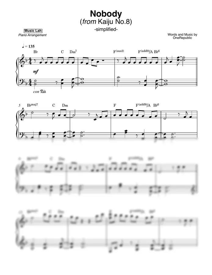 OneRepublic - Nobody (Simplified)