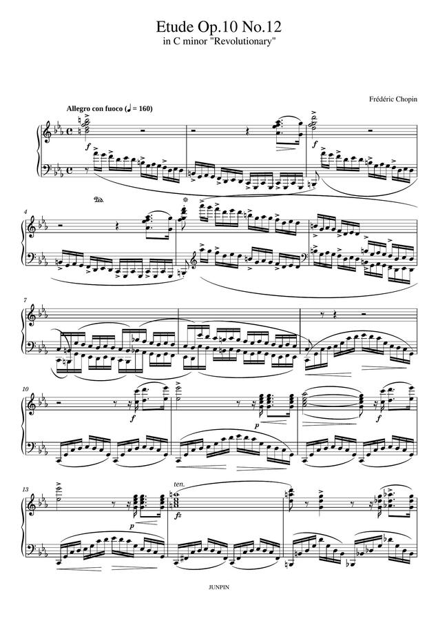 F. Chopin (쇼팽) - Etude Op.10 No.12 (에튀드 12번 "혁명") by JUNPIN0