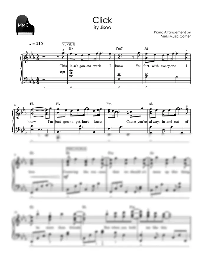 Jisoo - Click (piano sheet music)
