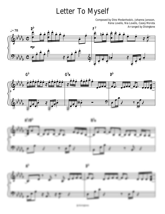 태연 - Letter To Myself (피아노 악보) by Divingtone0