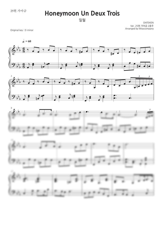 밀월(Honeymoon Un Deux Trois) - Ver. 25현 가야금 2중주 by 미소컴퍼니0