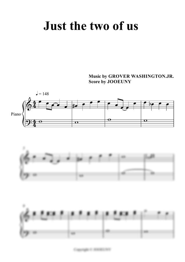 GROVER WASHINGTON.JR. - Just the two of us (쉬운 왼손 편곡)