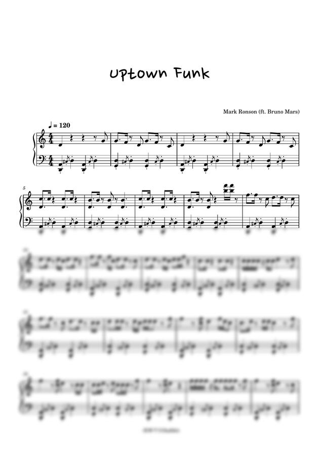 Mark Ronson - Uptown Funk (원곡느낌) by 햅삐악보0