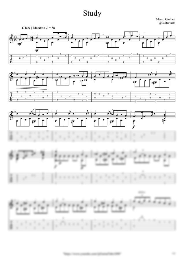 M. Giuliani - Study(Maestoso) by GuitarTabs0