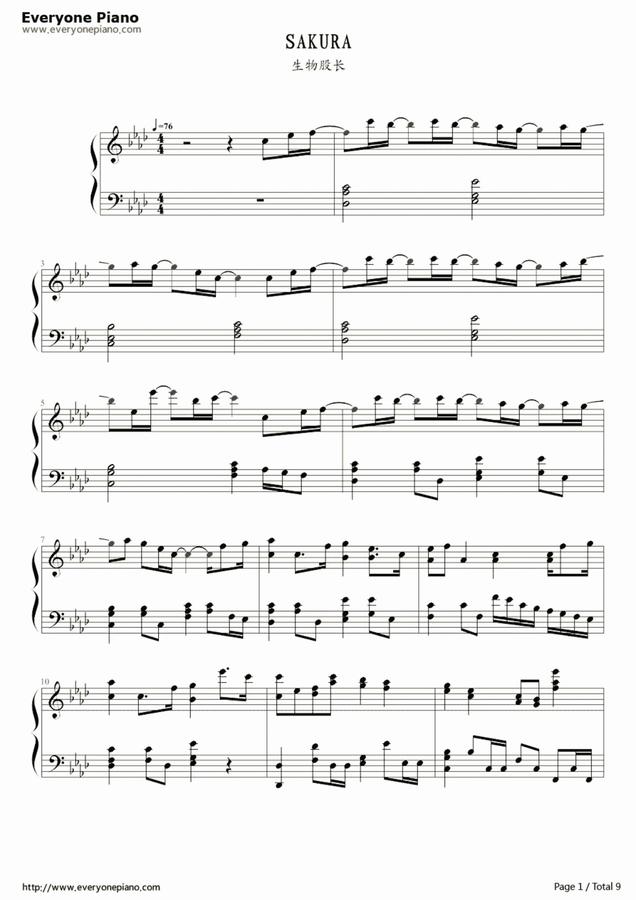 이키모노가카리 - SAKURA by Everyone Piano0