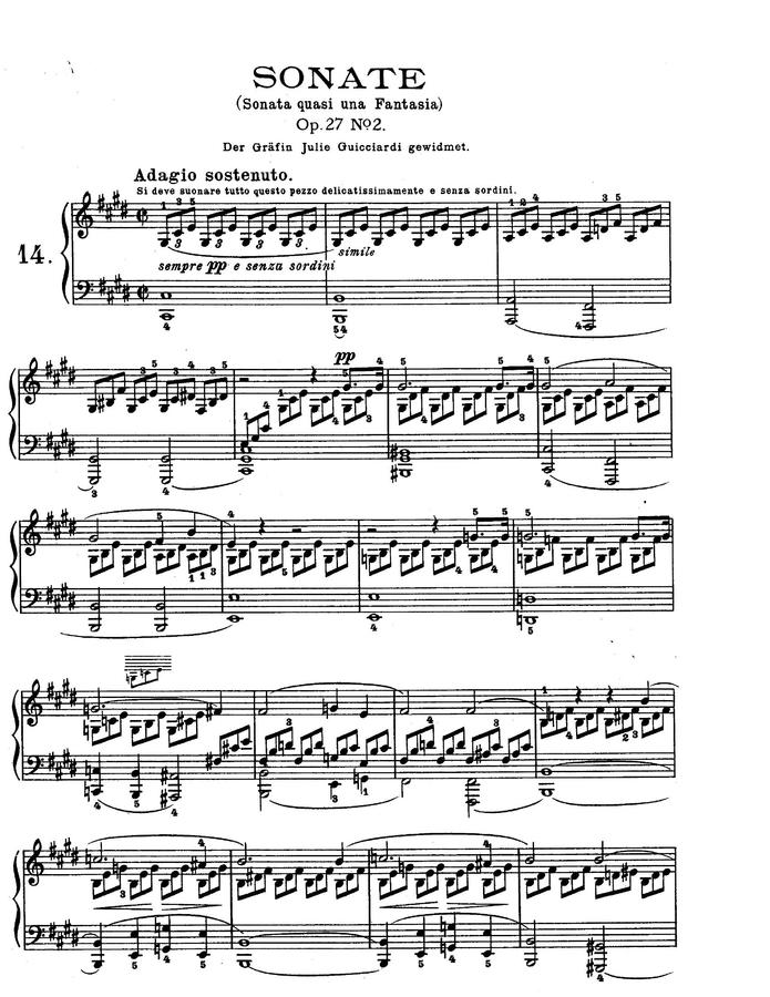 L.V.Beethoven (베토벤) - Piano Sonata No.14 (월광 소나타)