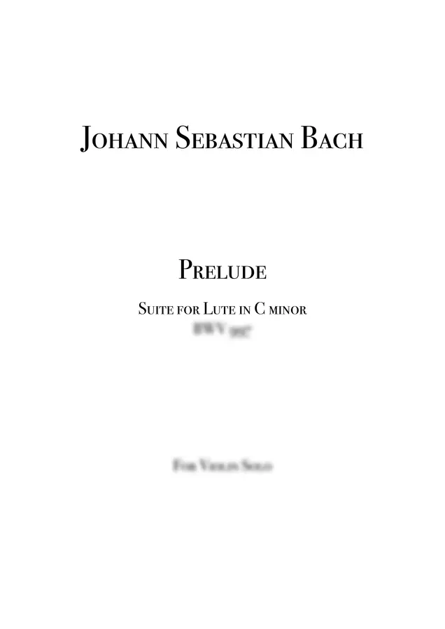by Johann Sebastian Bach - Prelude (Suite in C minor, BWV 997)