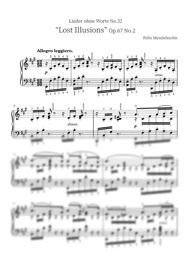 Felix Mendelsshon - Op.67 No.2 "Lost Illusions" (Lieder ohne Worte, Helft 6)