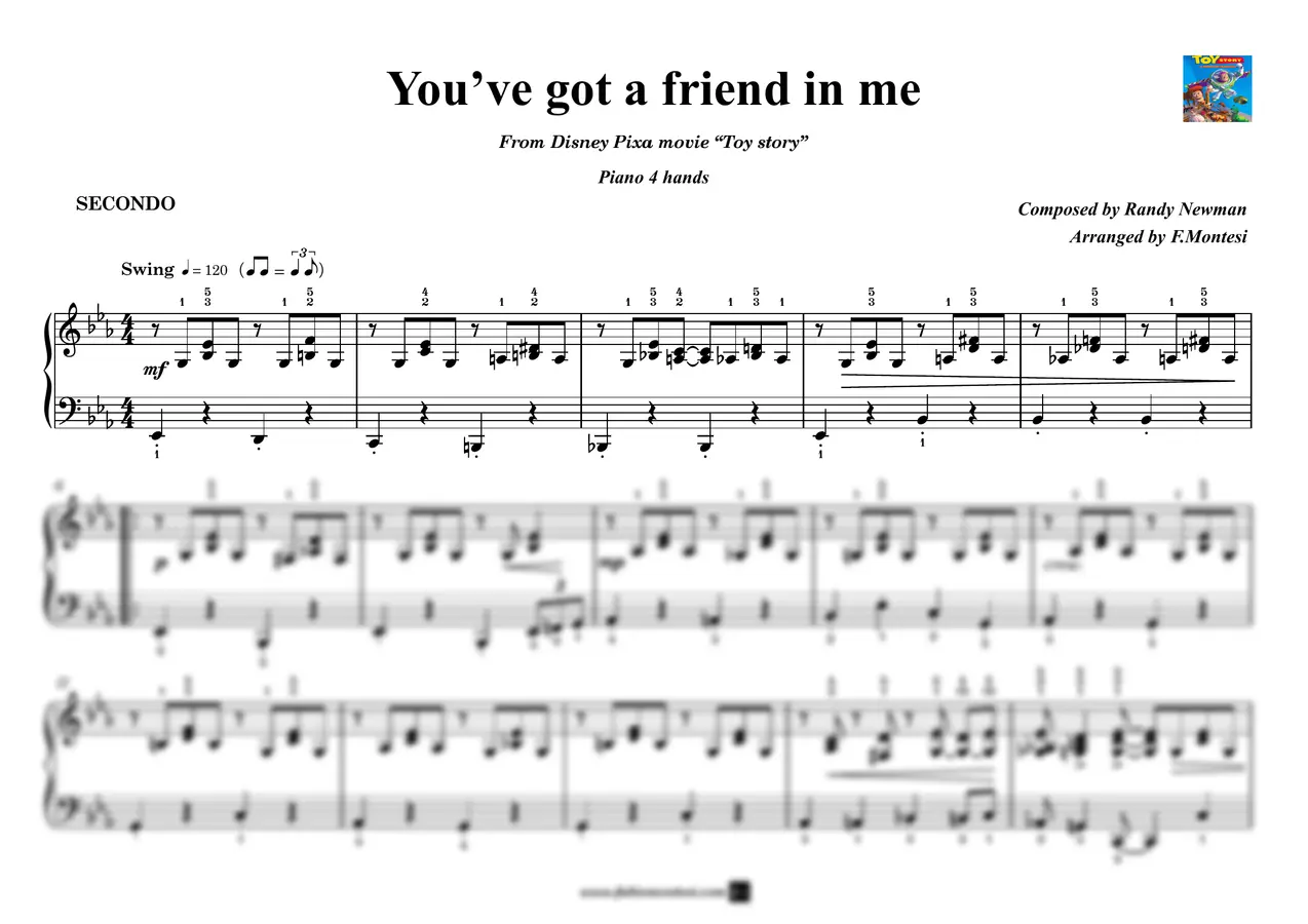 Randy Newman - You've got a friend in me (Piano 4 hands)