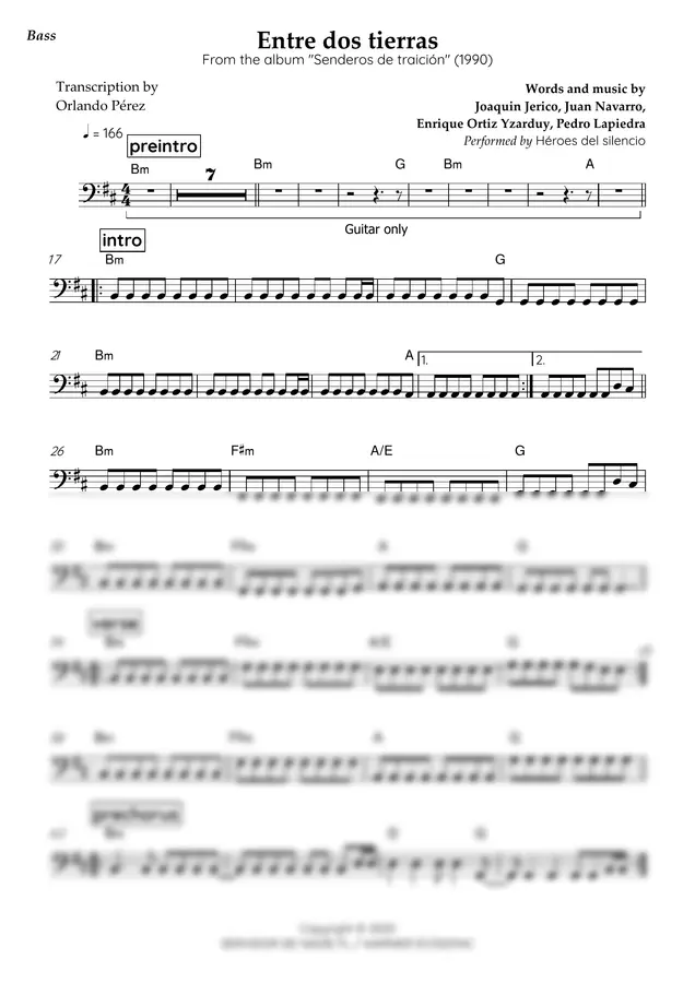 Heroes del Silencio - Entre Dos Tierras (Bass )