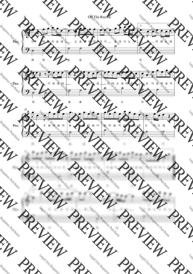 악보 > IVE(아이브) Off The Record (계이름악보포함) by 프리스타일피아노맨닷컴