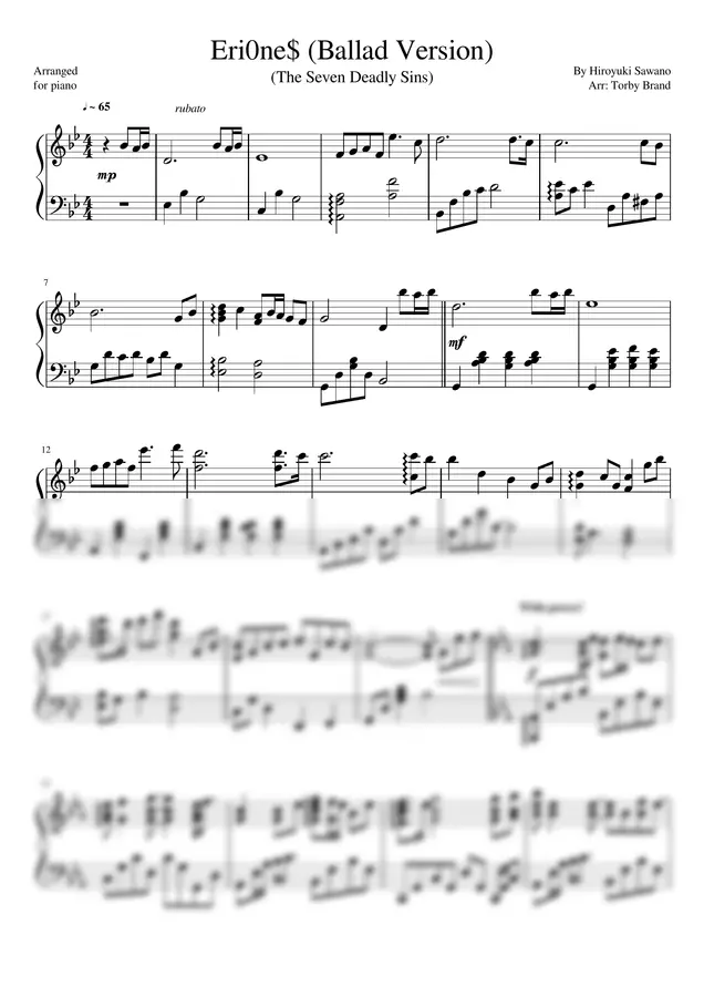 Hiroyuki Sawano - Eri0ne$ (Ballad Version) (The Seven Deadly Sins)