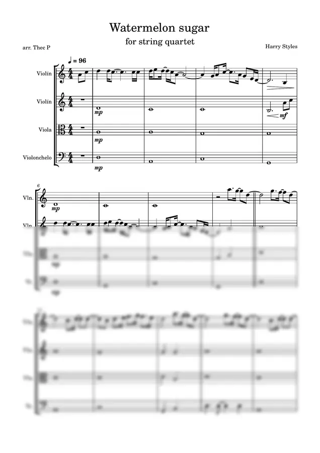 Harry Styles - Watermelon sugar (String quartet)
