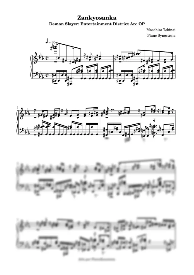 Aimer - ZankyouSanka (Demon Slayer: Entertainment District Arc OP - Piano Arrangemen)
