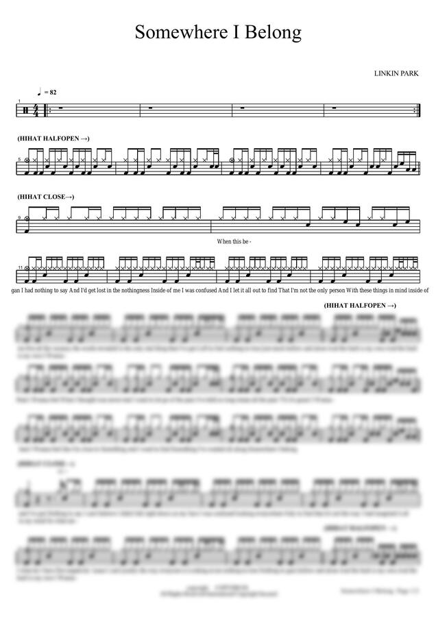 LINKIN PARK - Somewhere I Belong by 카피드럼0