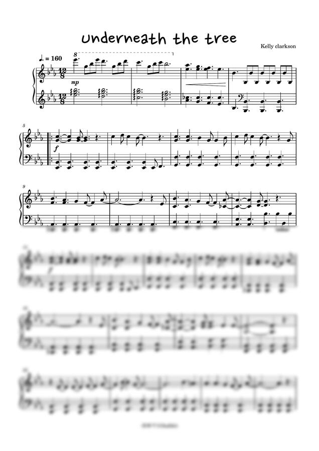 Kelly Clarkson - Underneath the tree (쉬운버전) by 햅삐악보0