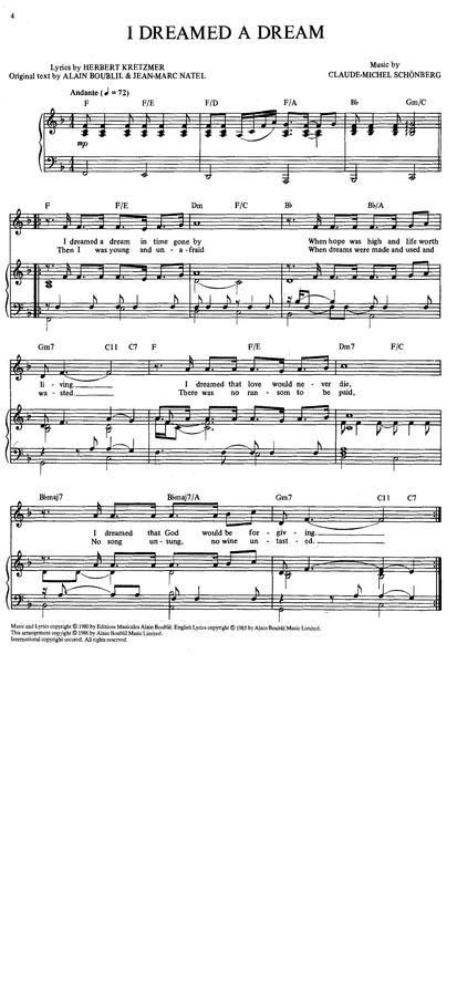 I dreamed a dream
