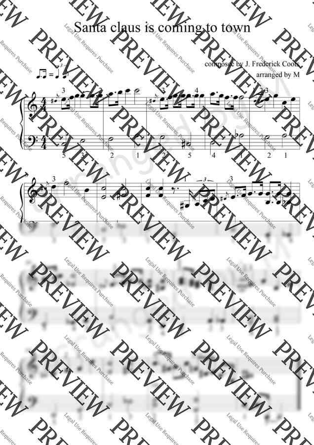 캐럴(크리스마스) - Santa claus is coming to town (옥타브없는C키) by M1