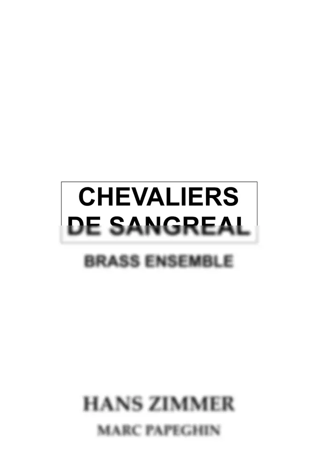 Hans Zimmer - Chevaliers de Sangreal (Brass Ensemble)