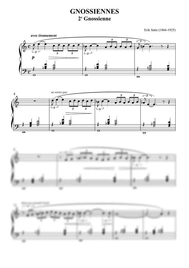 Erik Satie - GNOSSIENNES - 2e Gnossienne