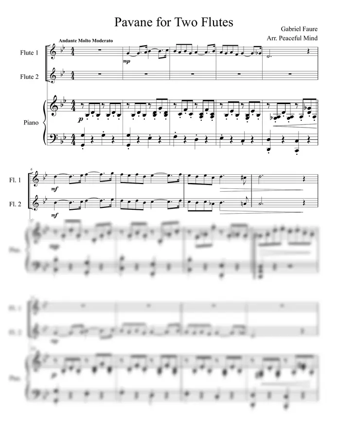 가브리엘 포레 - 파반느 Op. 50 for Two Flutes & Piano