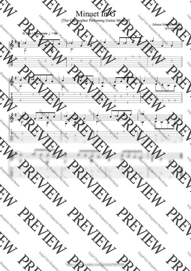 J.S. Bach - Minuet In G by GuitarTabs0