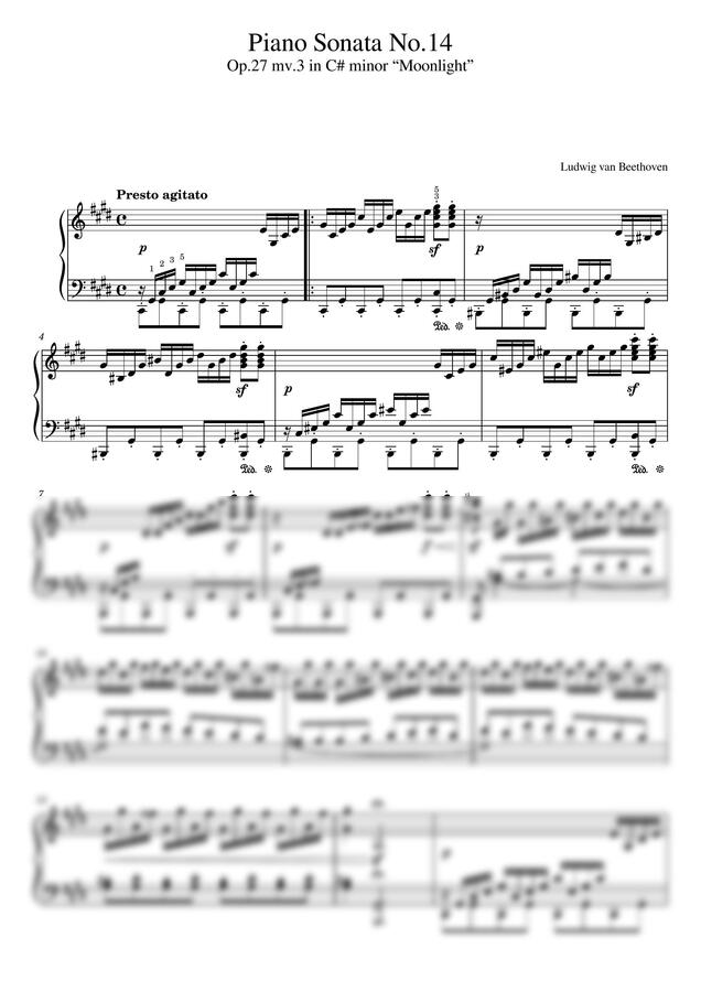 L. V. Beethoven (베토벤) - Sonata No.14 (월광 소나타 3악장) (명곡)