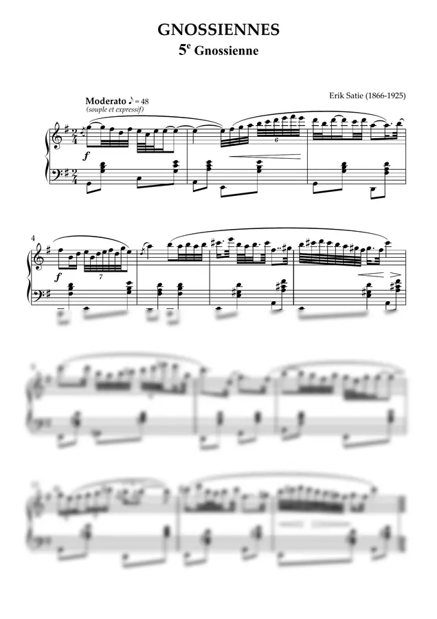 Erik Satie - GNOSSIENNES - 5e Gnossienne