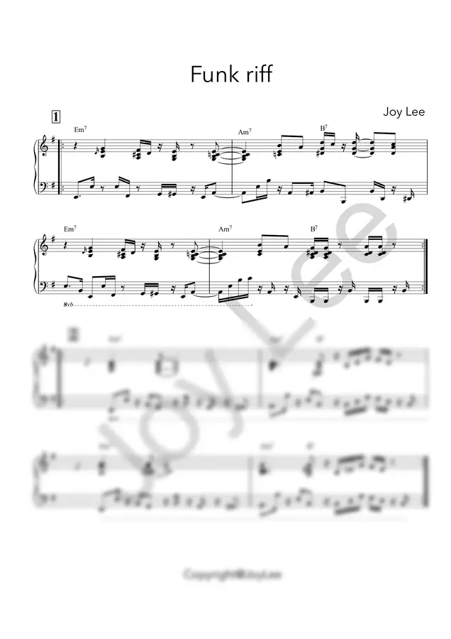 Joy Lee - 145 Chord progession Funk Riff