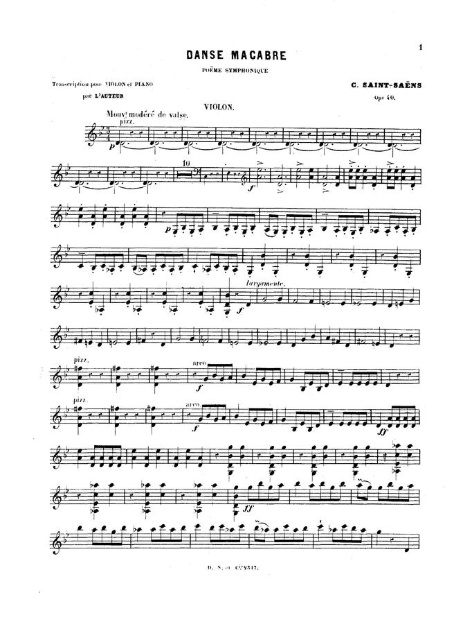 Saint Saens (생상스) - Danse macabre (죽음의 무도)