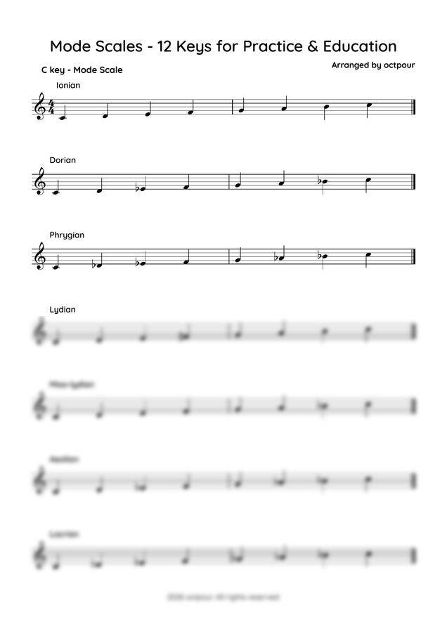 octpour - Mode Scale - 12Key for Practice & Education