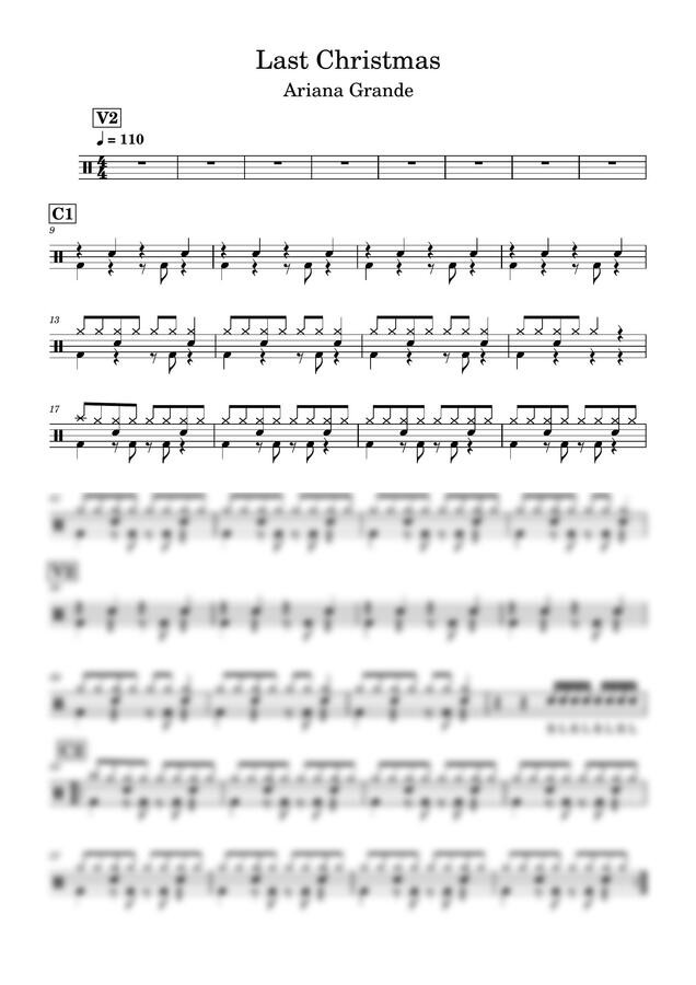 Ariana Grande - Last Christmas (드럼악보) by Drummer KWI0