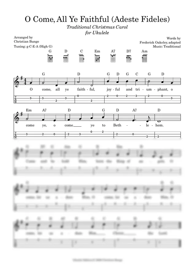 Traditional - O Come, All Ye Faithful (Adeste Fideles) (전통 크리스마스 캐럴 – 우쿨렐레용)